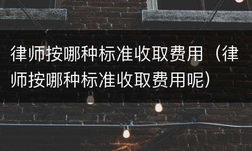 律师按哪种标准收取费用（律师按哪种标准收取费用呢）