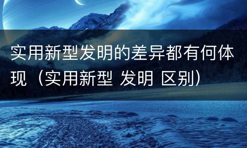 实用新型发明的差异都有何体现（实用新型 发明 区别）