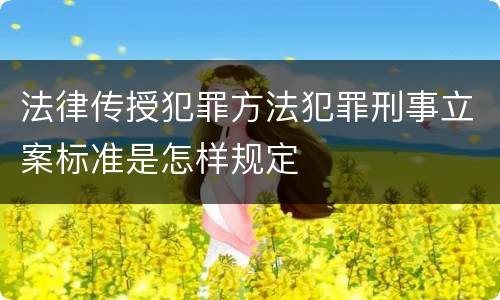 法律传授犯罪方法犯罪刑事立案标准是怎样规定