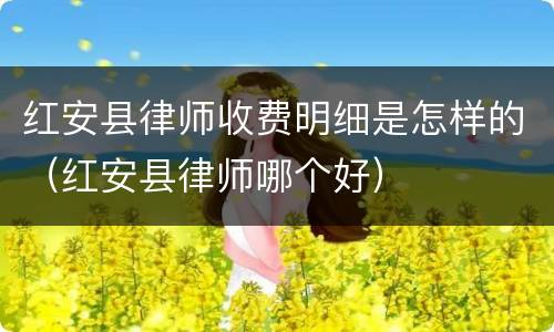 红安县律师收费明细是怎样的（红安县律师哪个好）
