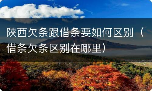 陕西欠条跟借条要如何区别（借条欠条区别在哪里）