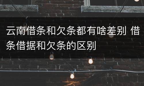 云南借条和欠条都有啥差别 借条借据和欠条的区别