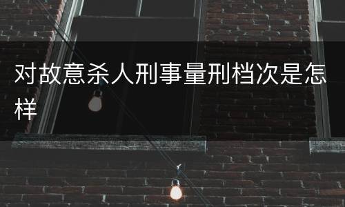 对故意杀人刑事量刑档次是怎样