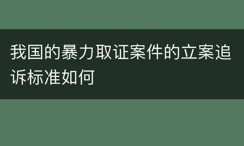 我国的暴力取证案件的立案追诉标准如何
