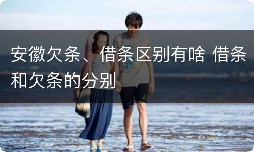 安徽欠条、借条区别有啥 借条和欠条的分别