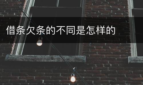 借条欠条的不同是怎样的
