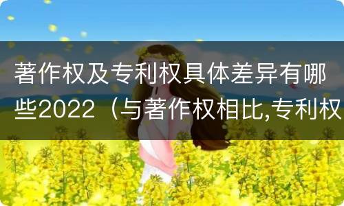 著作权及专利权具体差异有哪些2022（与著作权相比,专利权有哪些特征）