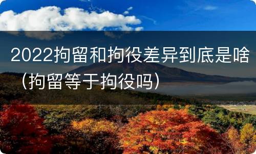 2022拘留和拘役差异到底是啥（拘留等于拘役吗）