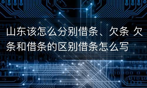 山东该怎么分别借条、欠条 欠条和借条的区别借条怎么写