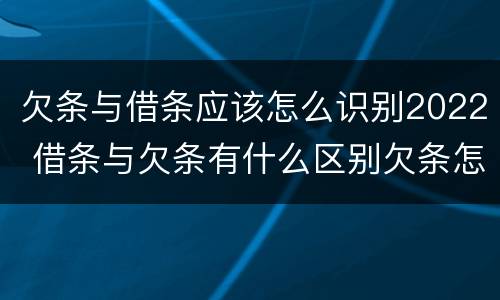欠条与借条应该怎么识别2022 借条与欠条有什么区别欠条怎么写
