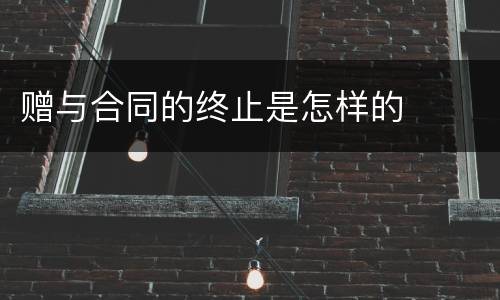赠与合同的终止是怎样的