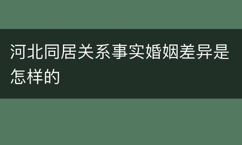 河北同居关系事实婚姻差异是怎样的