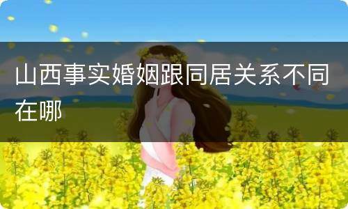 山西事实婚姻跟同居关系不同在哪