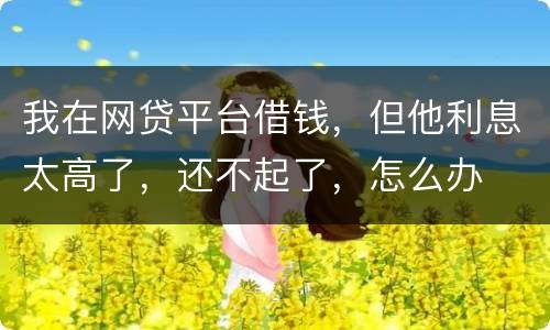 我在网贷平台借钱，但他利息太高了，还不起了，怎么办