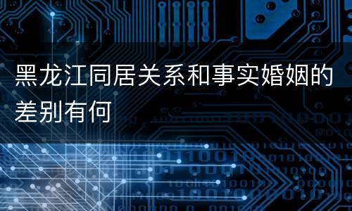 黑龙江同居关系和事实婚姻的差别有何