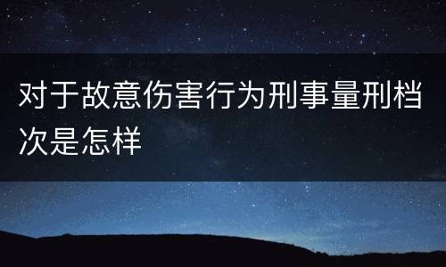 对于故意伤害行为刑事量刑档次是怎样