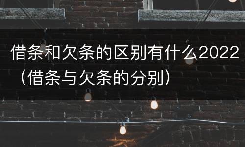 借条和欠条的区别有什么2022（借条与欠条的分别）