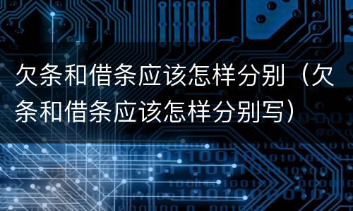 欠条和借条应该怎样分别（欠条和借条应该怎样分别写）