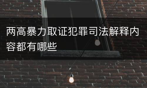 两高暴力取证犯罪司法解释内容都有哪些