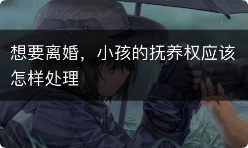 想要离婚，小孩的抚养权应该怎样处理