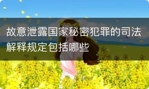 故意泄露国家秘密犯罪的司法解释规定包括哪些