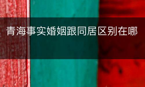 青海事实婚姻跟同居区别在哪