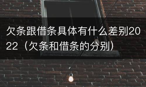 欠条跟借条具体有什么差别2022（欠条和借条的分别）