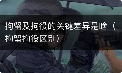 拘留及拘役的关键差异是啥（拘留拘役区别）