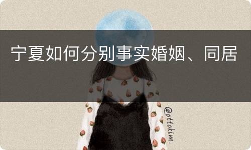 宁夏如何分别事实婚姻、同居