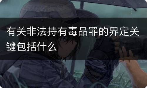 有关非法持有毒品罪的界定关键包括什么