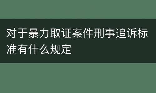 对于暴力取证案件刑事追诉标准有什么规定
