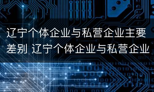 辽宁个体企业与私营企业主要差别 辽宁个体企业与私营企业主要差别有哪些