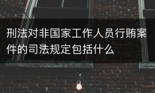 刑法对非国家工作人员行贿案件的司法规定包括什么