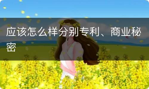 应该怎么样分别专利、商业秘密