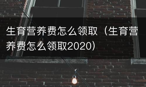 生育营养费怎么领取（生育营养费怎么领取2020）