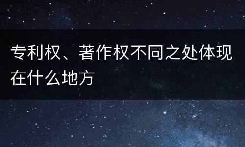 专利权、著作权不同之处体现在什么地方