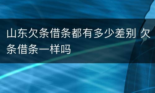 山东欠条借条都有多少差别 欠条借条一样吗