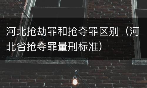 河北抢劫罪和抢夺罪区别（河北省抢夺罪量刑标准）