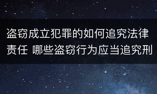 盗窃成立犯罪的如何追究法律责任 哪些盗窃行为应当追究刑事责任