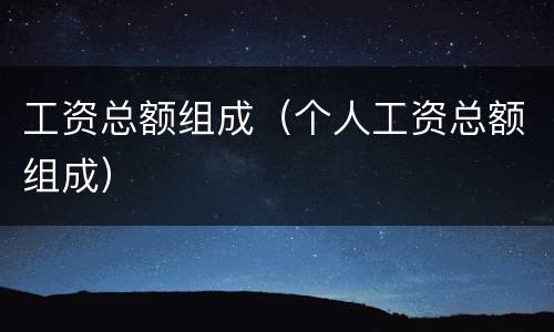 工资总额组成（个人工资总额组成）