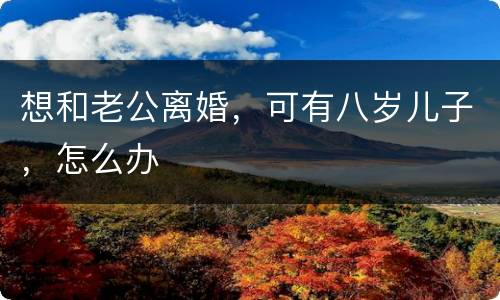 想和老公离婚，可有八岁儿子，怎么办