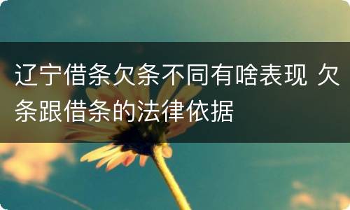 辽宁借条欠条不同有啥表现 欠条跟借条的法律依据