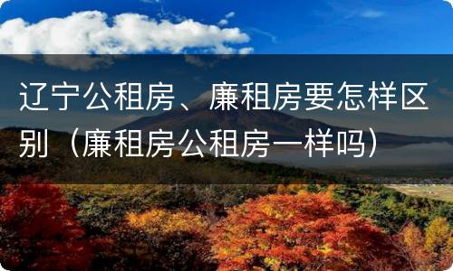 辽宁公租房、廉租房要怎样区别（廉租房公租房一样吗）