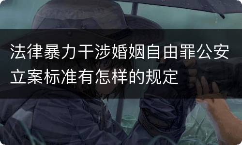 法律暴力干涉婚姻自由罪公安立案标准有怎样的规定