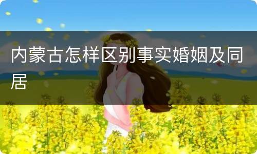 内蒙古怎样区别事实婚姻及同居