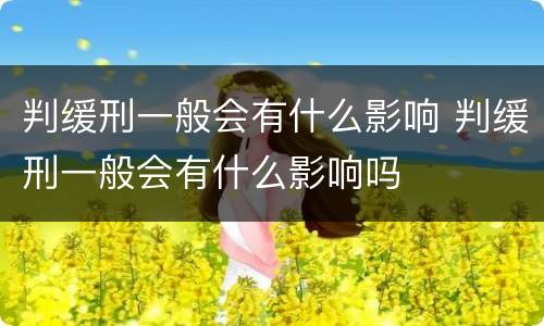 判缓刑一般会有什么影响 判缓刑一般会有什么影响吗