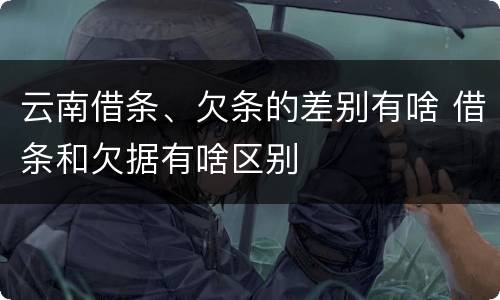 云南借条、欠条的差别有啥 借条和欠据有啥区别