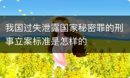 我国过失泄露国家秘密罪的刑事立案标准是怎样的