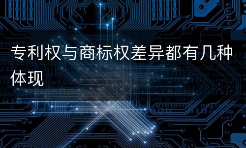 专利权与商标权差异都有几种体现