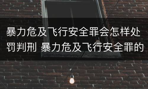 暴力危及飞行安全罪会怎样处罚判刑 暴力危及飞行安全罪的构成要件